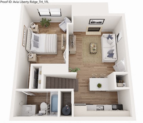 Two Bedroom Loft Floor Plan at AVIA Lofts on Liberty Ridge, Jacksonville, FL, 32256